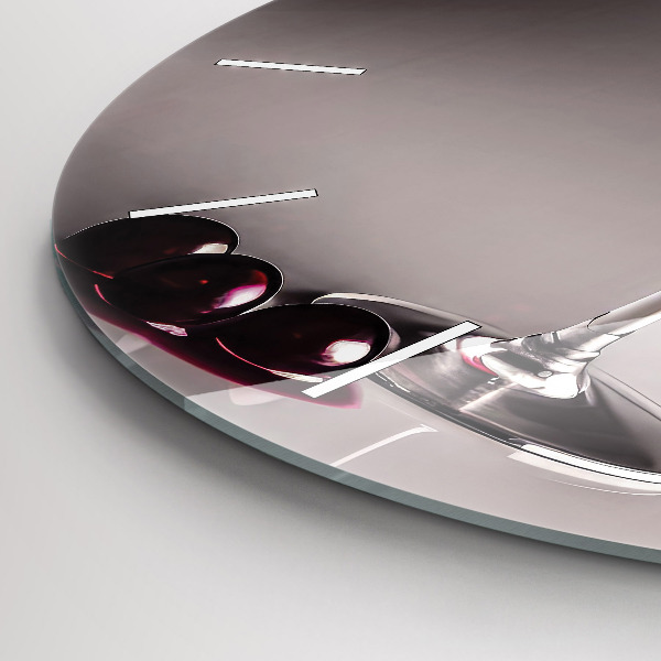 hodiny na skle Lampa s červeným vínem