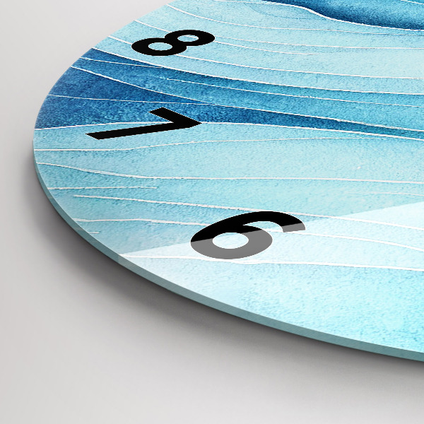 hodiny na skle Modré mraky