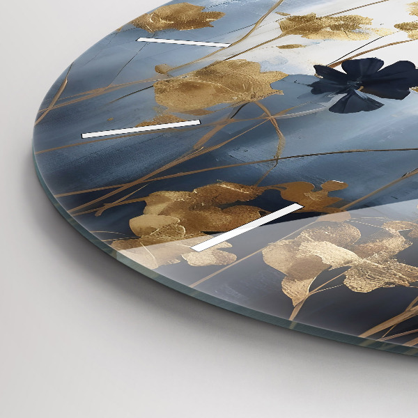 hodiny na skle Abstraktní květiny