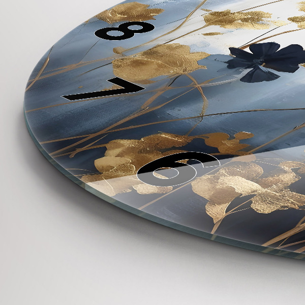 hodiny na skle Abstraktní květiny