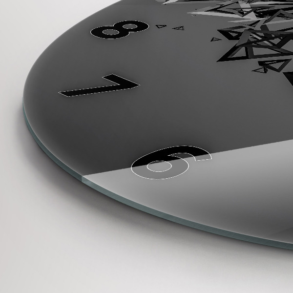 hodiny na skle Tmavá abstrakce