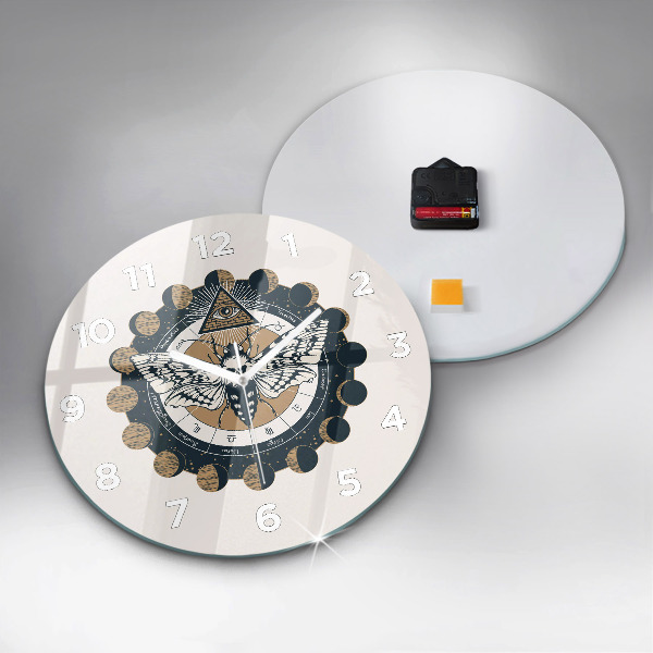 hodiny na skle Fáze měsíce a oka