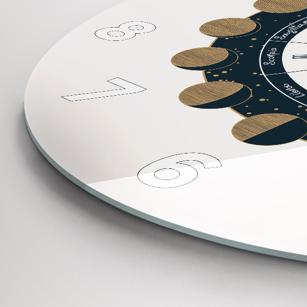 hodiny na skle Fáze měsíce a oka