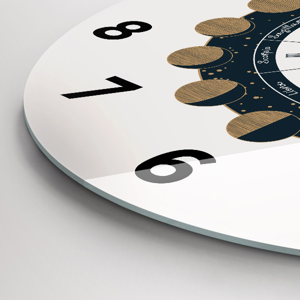 hodiny na skle Fáze měsíce a oka