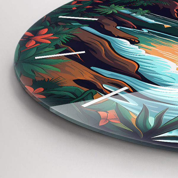 hodiny na skle Pohádkový západ slunce