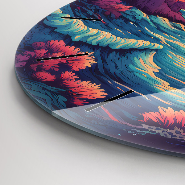 hodiny na skle Pohádkový oceán a nebe