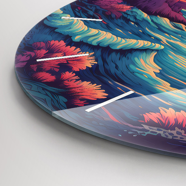 hodiny na skle Pohádkový oceán a nebe