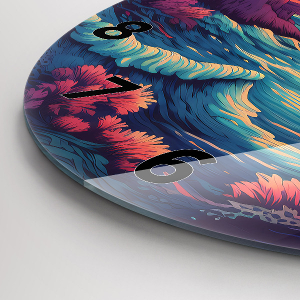 hodiny na skle Pohádkový oceán a nebe