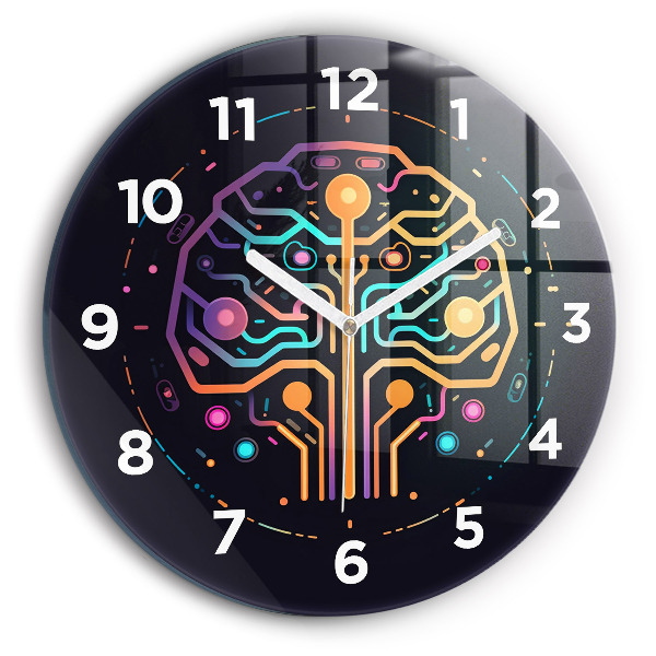 hodiny na skle Barevná abstrakce