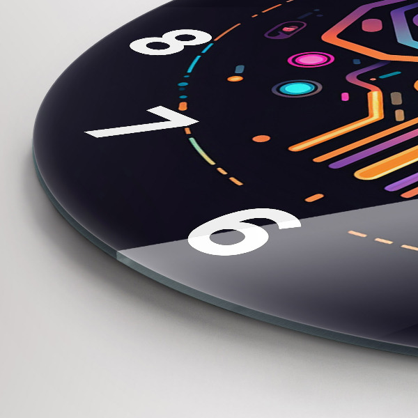 hodiny na skle Barevná abstrakce