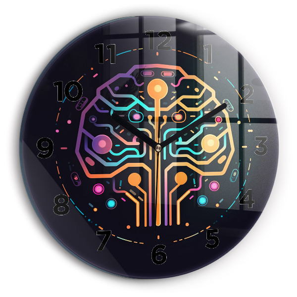 hodiny na skle Barevná abstrakce