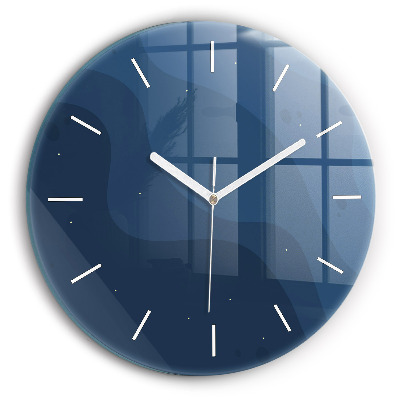 hodiny na skle Modré vlny