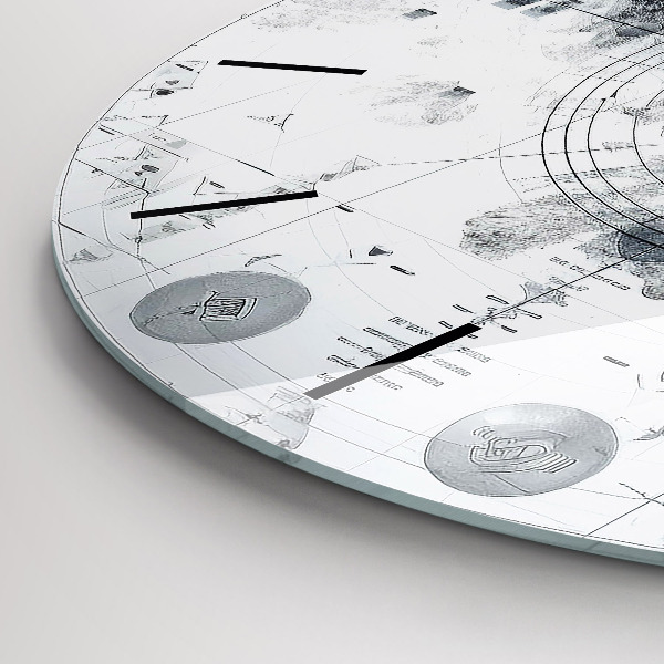 hodiny na skle Kresba hor