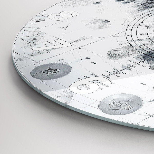 hodiny na skle Kresba hor