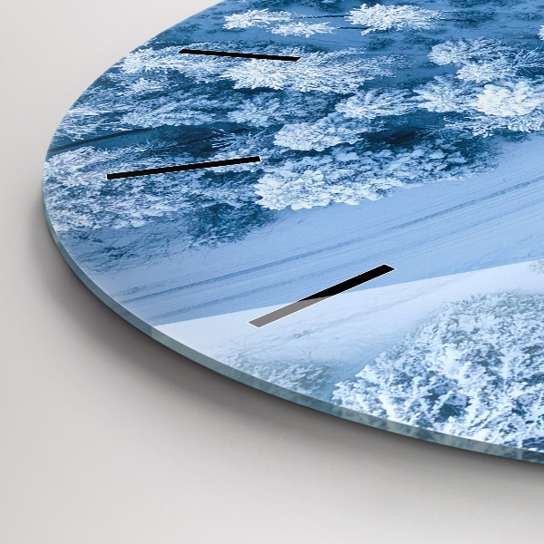 hodiny na skle Les z dronu