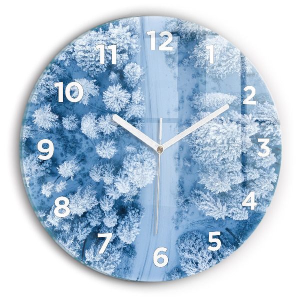 hodiny na skle Les z dronu