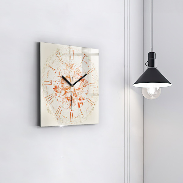 Skleněné nástěnné hodiny Římský motiv