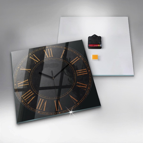 Skleněné nástěnné hodiny Staré římské číslice