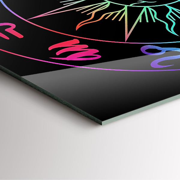 Skleněné nástěnné hodiny Duhová znamení zvěrokruhu