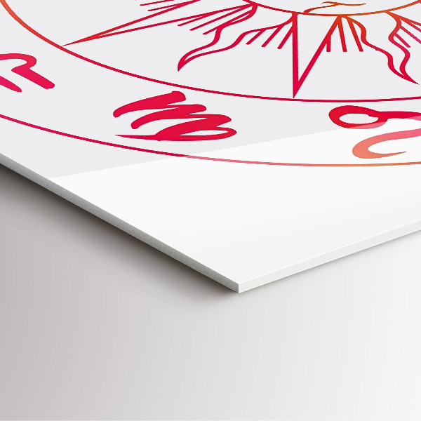 Skleněné nástěnné hodiny Barevná znamení zvěrokruhu