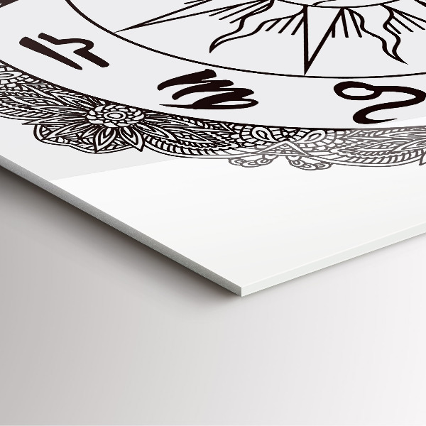 Skleněné nástěnné hodiny Dekorativní znamení zvěrokruhu