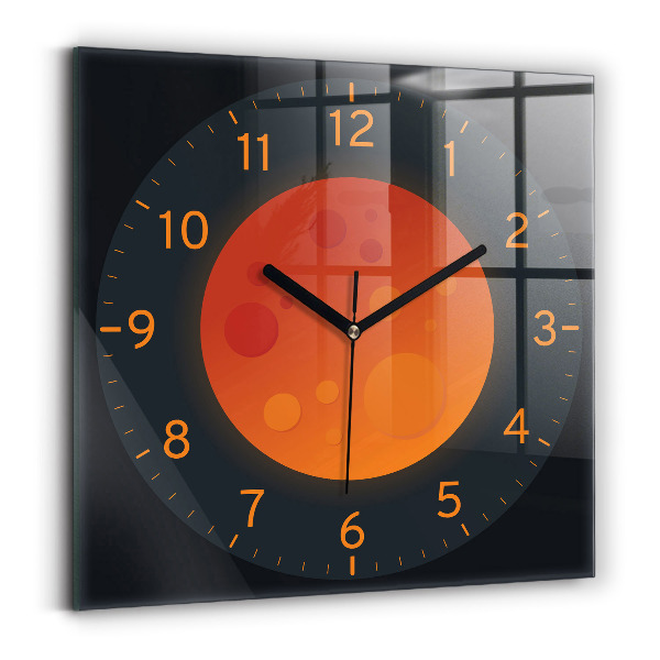 Skleněné nástěnné hodiny Měsíc v úplňku