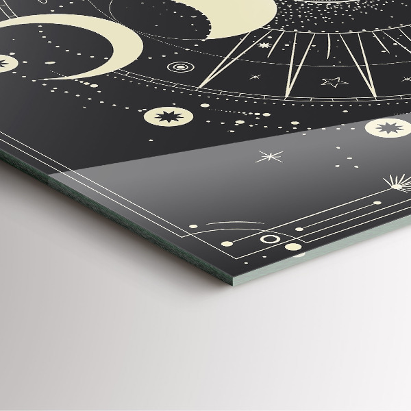 Skleněné nástěnné hodiny Měsíce a slunce