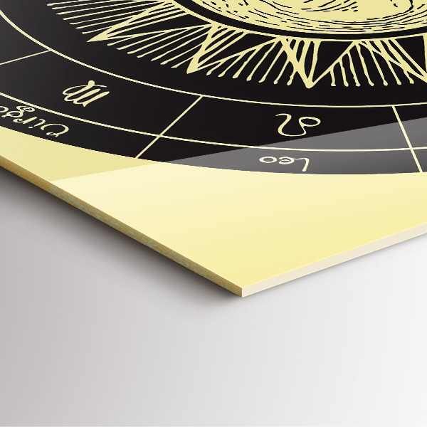 Skleněné nástěnné hodiny Zvěrokruhy a Slunce