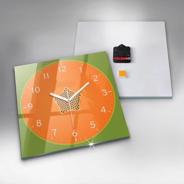 Skleněné nástěnné hodiny Ovoce papája