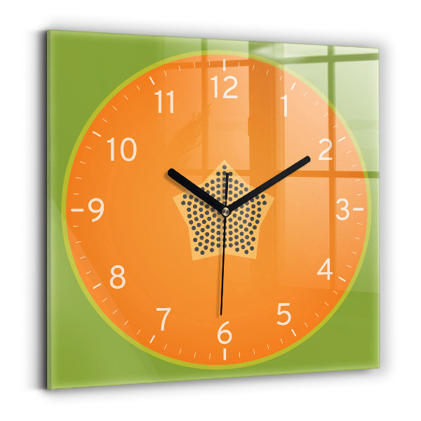 Skleněné nástěnné hodiny Ovoce papája