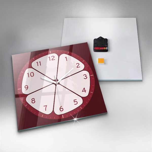 Skleněné nástěnné hodiny Nakrájené ovoce