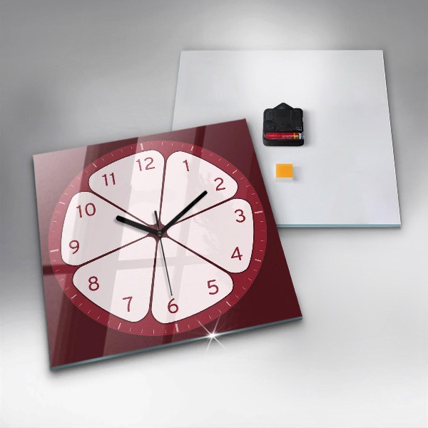 Skleněné nástěnné hodiny Nakrájené ovoce