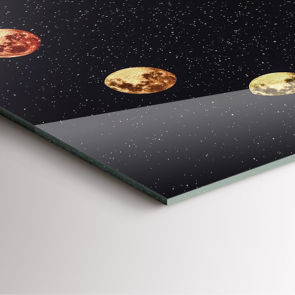 Skleněné nástěnné hodiny Fáze měsíce