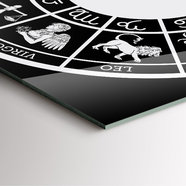 Skleněné nástěnné hodiny Zvěrokruh