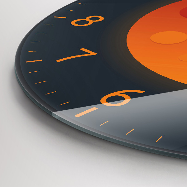 Kulaté skleněné hodiny Měsíc v úplňku