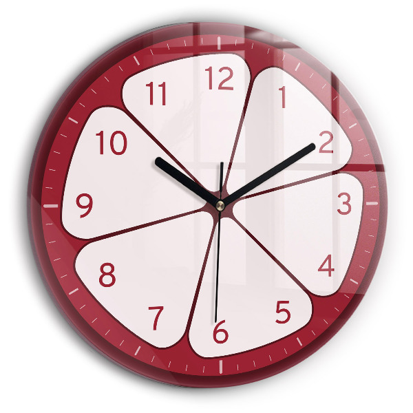 Kulaté skleněné hodiny Nakrájené ovoce