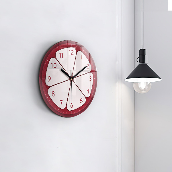 Kulaté skleněné hodiny Nakrájené ovoce