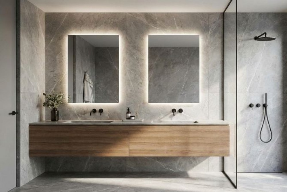 dvě zrcadla do koupelny